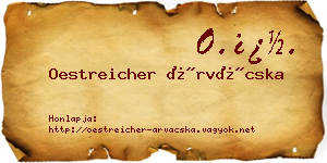 Oestreicher Árvácska névjegykártya